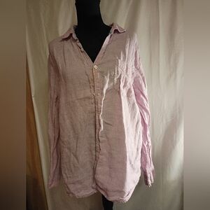 Casual Light Pink Button-Down Shirt for Men